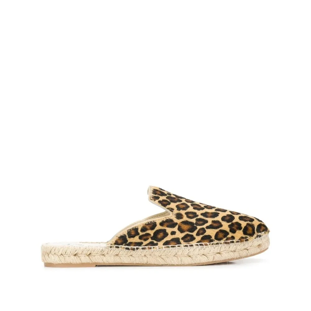 Manebi Leopard‎ Print Slip-On Flats Espadrilles  Womens Size EU 35